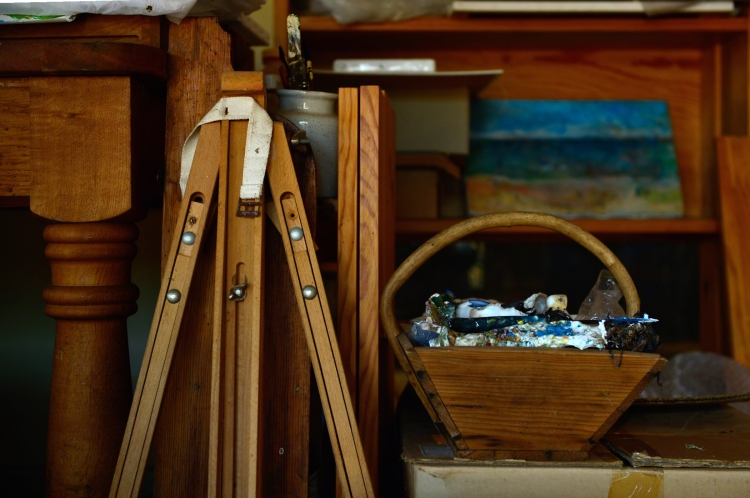 Wooden objects in Catherine Forshall's Studio