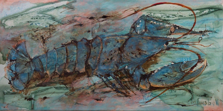 Lobster painting by Catherine Forshall